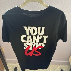 NIKEx SACAI sz 1 S Black Tee You Can't Stop Us Tshirt Made in Japan Short Sleeve